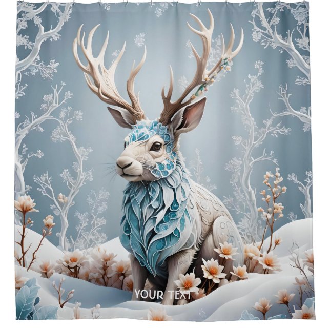 Rideaux De Douche Veste d'Imaginaire mignonne glace d'hiver (Devant)