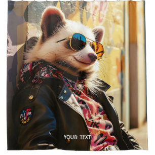 Rideaux De Douche Veste en cuir Imaginaire mignonne Possum