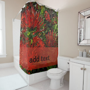 Rideaux De Douche Vibrant Rouge Orange Firebush