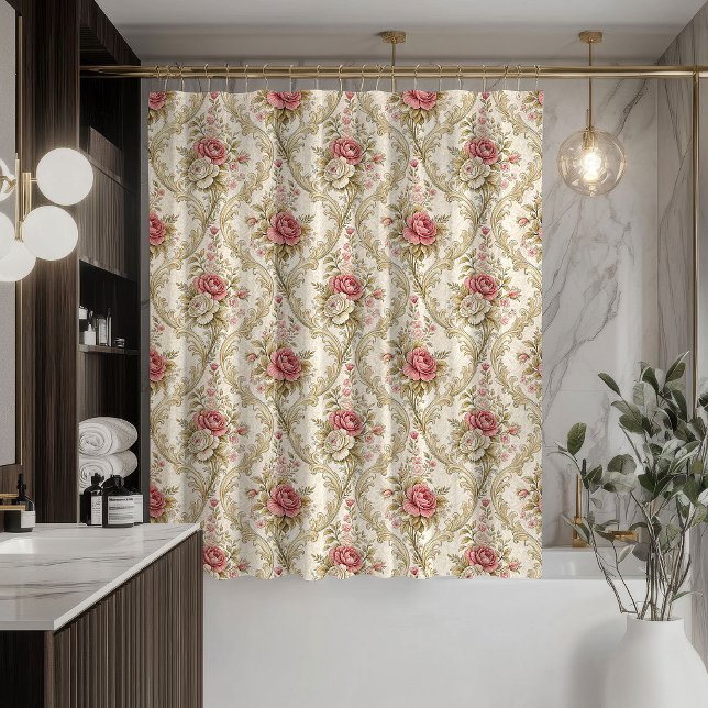 Rideaux De Douche Victorian Pastel Curtain Romantic Bath Statement (Victorian Pastel Curtain Romantic Bath Statement)