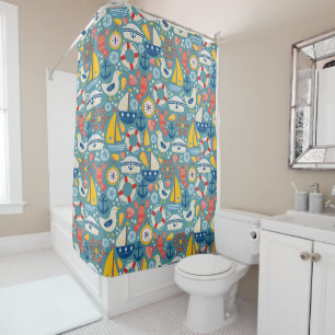 Rideaux De Douche Vie marine marine mignonne