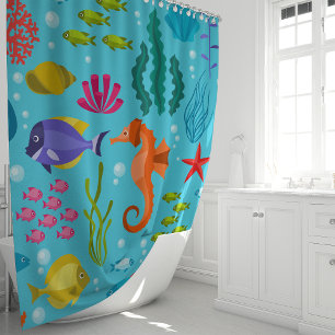 Rideaux De Douche Vie Océanique Fantaisiste
