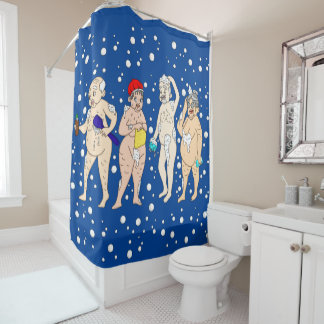 Rideaux De Douche Vieilles personnes amusantes couvertes de bulles