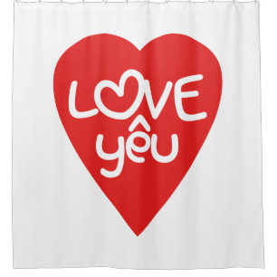 Rideaux De Douche Vietnamien Valentine ♥ Love Yêu ♥ Asian Wordplay