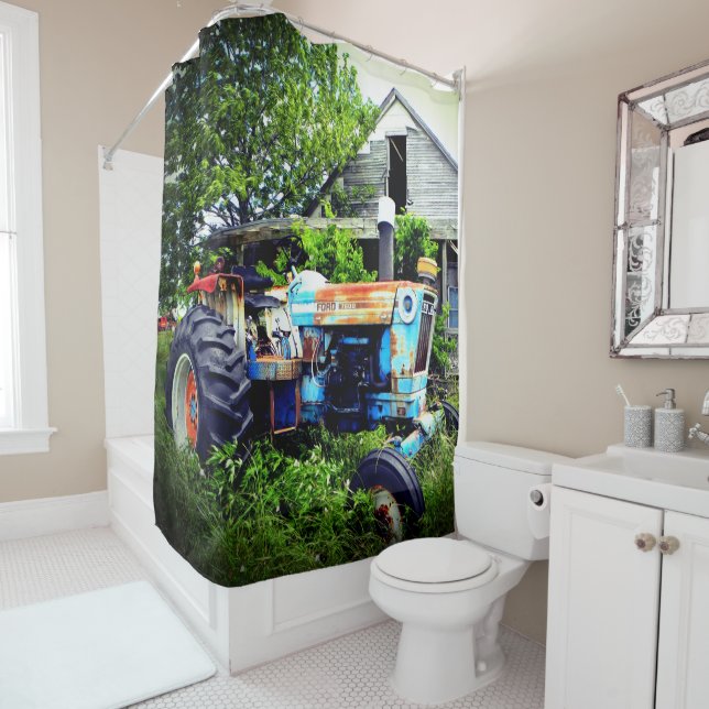 Rideaux De Douche Vieux tracteur (En situation)