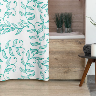 Rideaux De Douche Vigne naturelle verte turquoise