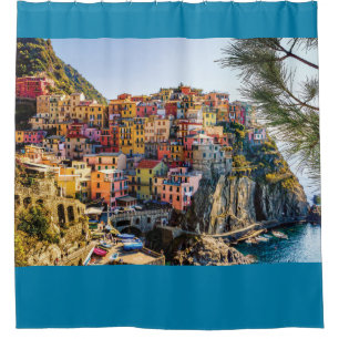 Rideaux De Douche Village Pittoresque, Cinque Terre, Ligurie, Italie