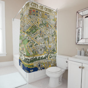 Rideaux De Douche Ville de carte du Québec