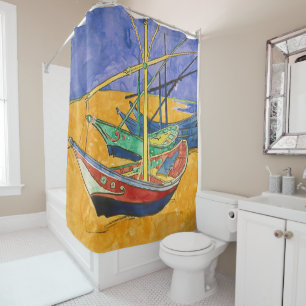 Rideaux De Douche Vincent van Gogh - Bateaux de pêche sur la plage