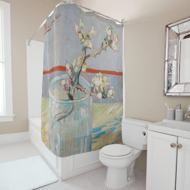 Rideaux De Douche Vincent van Gogh - Branche d'amandes en verre (En situation)