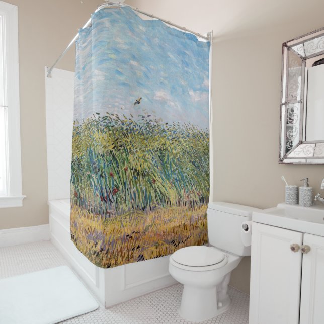 Rideaux De Douche Vincent van Gogh - Champ de blé avec une lark (En situation)