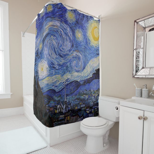 Rideaux De Douche Vincent Van Gogh - La nuit étoilée (En situation)