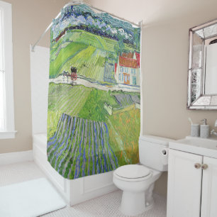 Rideaux De Douche Vincent van Gogh - Paysage avec transport et train