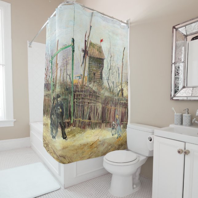 Rideaux De Douche Vincent van Gogh - Scène de rue à Montmartre (En situation)