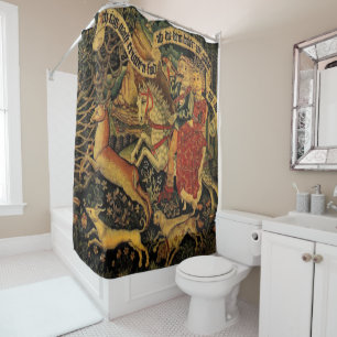Rideaux De Douche Vintage Allemagne Moyen-Age Renaissance Love Chass