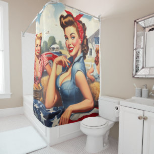 Rideaux De Douche Vintage Américaine