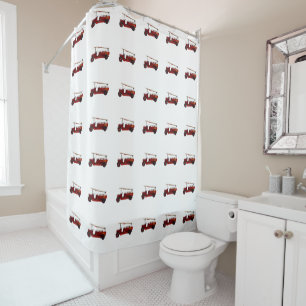 Rideaux De Douche Vintage Chemin de Feu Rouge Salle de bain Douche r