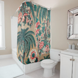 Rideaux De Douche Vintage Chintz Floral Tropical Motif