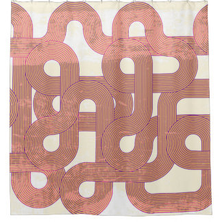 Rideaux De Douche Vintage dynamique : lignes colorées Abstraites