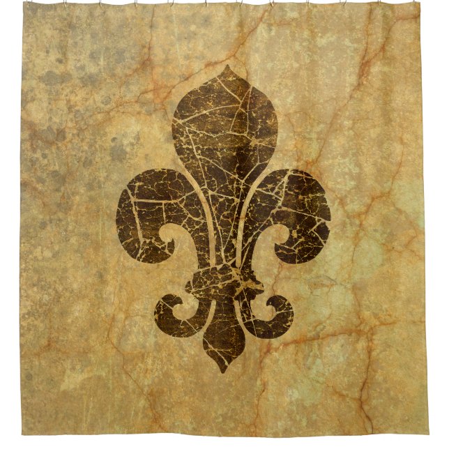 Rideaux De Douche Vintage Fleur De Lis (Devant)