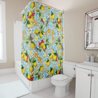 Rideaux De Douche Vintage jardin sicilien de citron