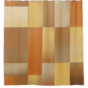 Rideaux De Douche Vintage Mid-Century moderne Orange Or Brown