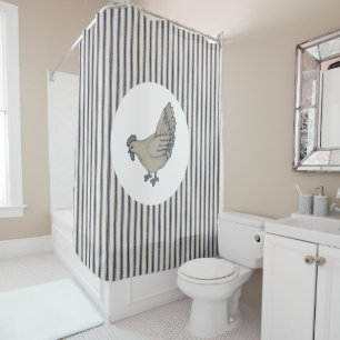 Rideaux De Douche Vintage Poulet Et Boutons