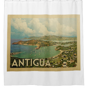 Rideaux De Douche Vintage voyage d'Antigua