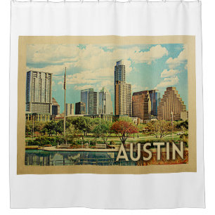 Rideaux De Douche Vintage voyage d'Austin Texas