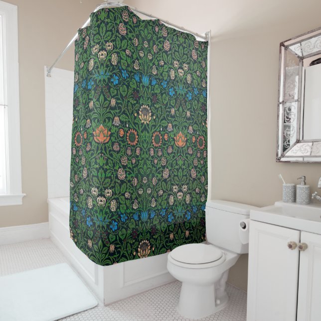 Rideaux De Douche Violet and Columbine, William Morris (En situation)