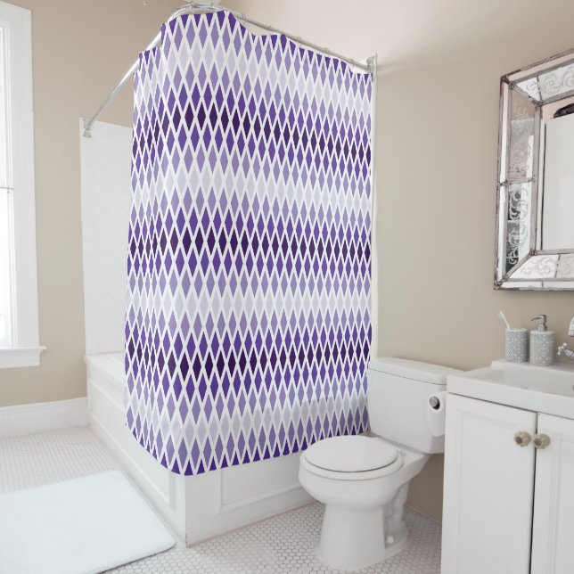 Rideaux De Douche Violet Diamant Ombre (En situation)