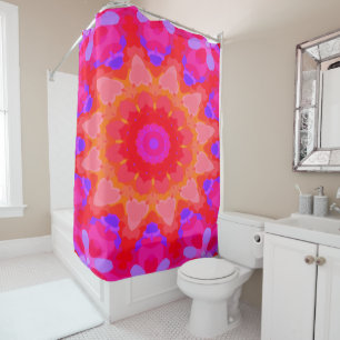 Rideaux De Douche Violet, rose et orange