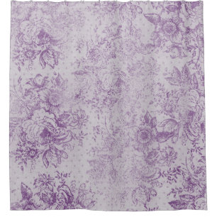 Rideaux De Douche violet rustique, chic shabby, fleurs de lavande p