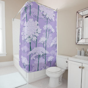 Rideaux De Douche Violette Romance du motif de dentelle de la