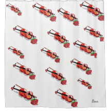 Rideaux de douche Violon & Rose