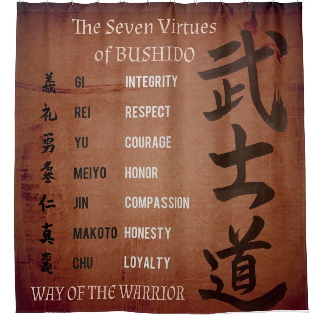 RIDEAUX DE DOUCHE VIRTUES DE BUSHIDO (Devant)