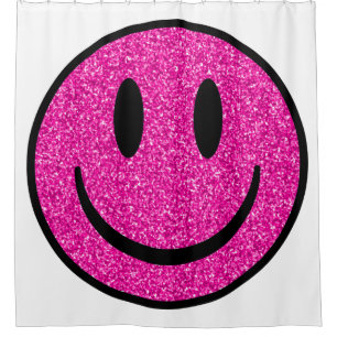 Rideaux De Douche Visage de sourire rose Parties scintillant