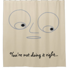 Rideaux De Douche Visage drôle de bande dessinée avec les yeux