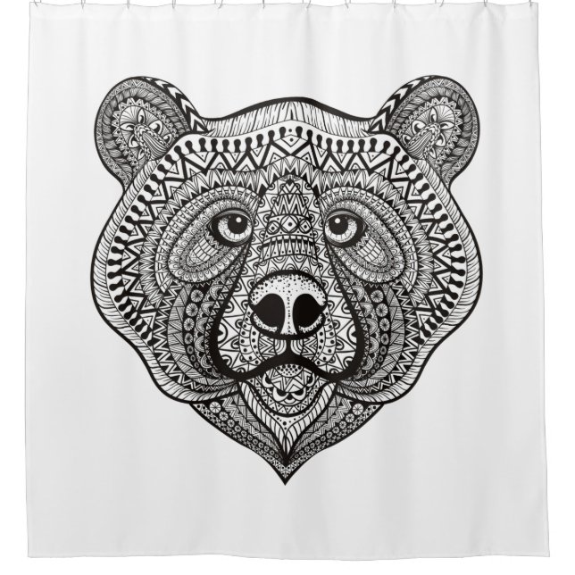 Rideaux De Douche Visage inspiré d'ours (Devant)