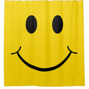 Rideaux De Douche Visage Jaune Jaune Classique des années 70