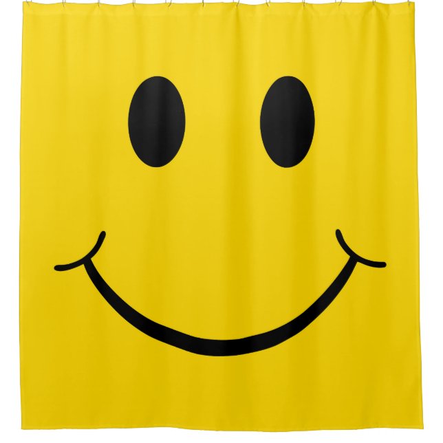 Rideaux De Douche Visage Jaune Jaune Classique des années 70 (Devant)