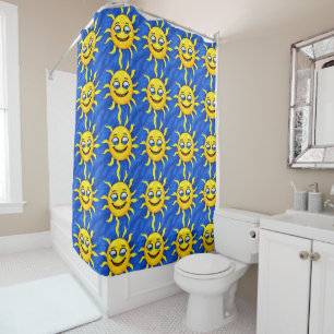 Rideaux De Douche Visage souriant Soleil ensoleillé