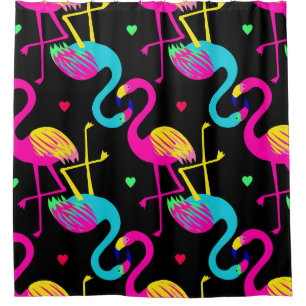 Rideaux De Douche Vivid tropical, hawaïen exotique sans couture moti