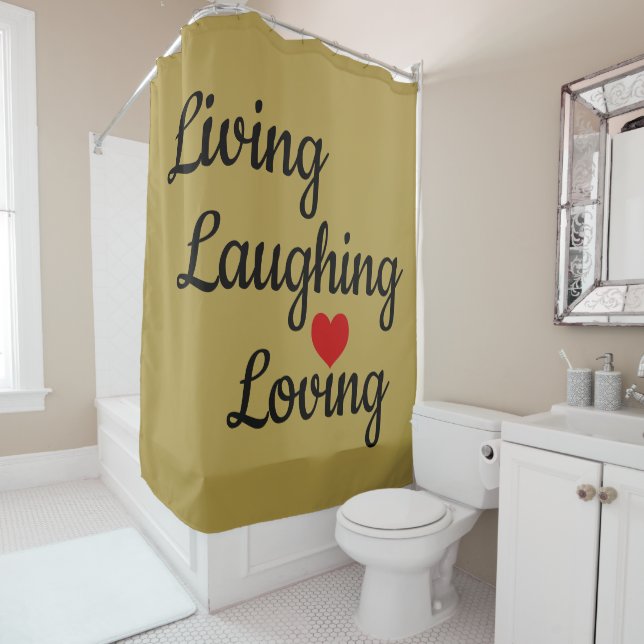 Rideaux De Douche Vivre, rire, aimer (En situation)