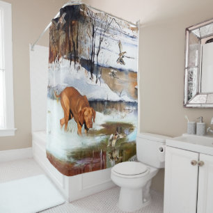 Rideaux De Douche Vizsla hongroise, canards de chasse en hiver