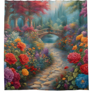 Rideaux De Douche "Voie de jardin enchantée"