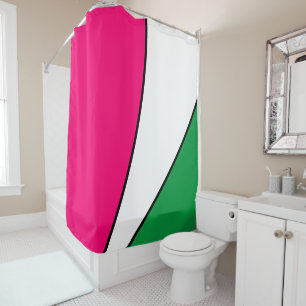 Rideaux De Douche Voiles Abstraites Magenta Rose Kelly Green White