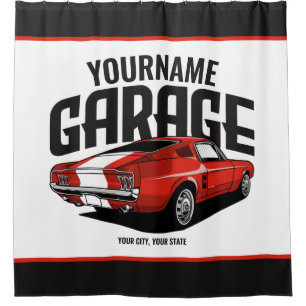 Rideaux De Douche Voiture Muscle Personnalisée 1967 Garage Fastback 
