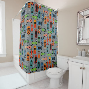 Rideaux De Douche Voitures De Course Sportives Colorées Enfants
