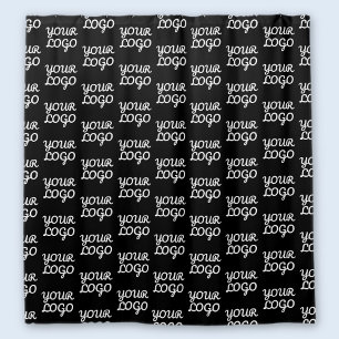 Rideaux De Douche Votre logo Simple répétition Motif de logo